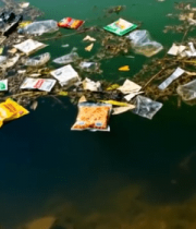 水域漂浮垃圾景象1452#横屏 