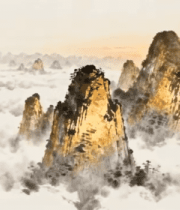 水墨风格黄山云海景观9258#横屏 