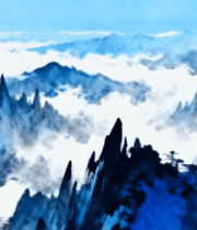 水墨风格山水风景素材7681#横屏 