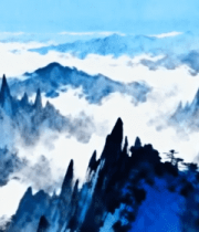 水墨风格山水风景素材7681#横屏 