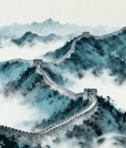 水墨风格长城风光7794#横屏 