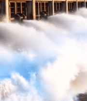 水库大坝泄水场景11268#横屏 