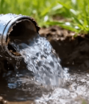 水管流水灌溉泥土绿植画面12577#横屏 