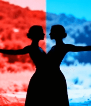 双舞者剪影表演画面11425#横屏 