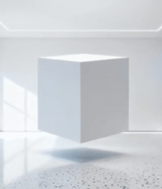 室内悬浮白色立方体场景6912#横屏 