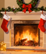 室内圣诞壁炉场景6645#横屏 