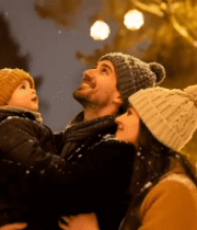 冬夜家庭户外赏景7294#横屏 