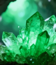 洞穴内绿色水晶特写素材1565#横屏 
