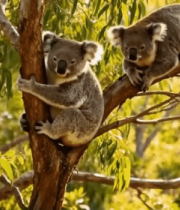 树上的两只考拉13621#横屏 