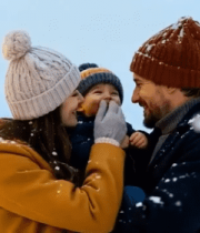 冬日户外亲子温馨时刻4232#横屏 