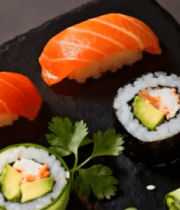 寿司三文鱼美食素材3851#横屏 