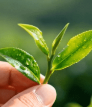 手捏鲜嫩茶叶特写13702#横屏 