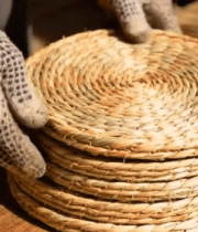 手工编织草编垫素材5244#横屏 