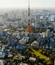 东京城市建筑鸟瞰全景3062#横屏 