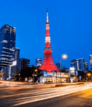 东京塔夜景城市街景3268#横屏 