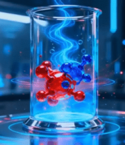 实验室烧杯分子粒子特效素材2606#横屏 
