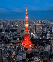 东京塔城市夜景俯瞰素材13199#横屏 