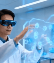 实验室中科研人员操作虚拟界面13626#横屏 