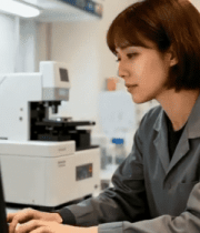 实验室女性科研人员专注工作8982#横屏 