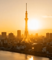 东京城市塔日出全景13813#横屏 