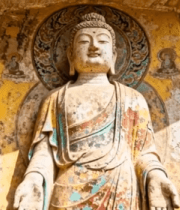 石窟内佛像特写素材(2)8611#横屏 