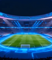 灯光璀璨的足球场全景10590#横屏 