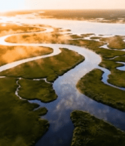 湿地河流航拍风光8037#横屏 