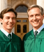 身着学士服的两人合影10593#横屏 