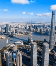 上海陆家嘴城市风光俯瞰1932#横屏 