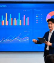 商务人士会议室汇报数据7683#横屏 