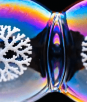 带有雪花图案的彩色气泡素材6674#横屏 