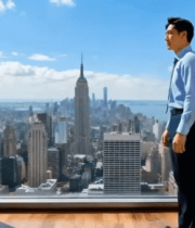 商务人士办公室俯瞰城市景观3930#横屏 