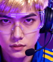 戴耳机电竞玩家特写8301#横屏 