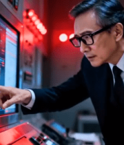 商务男士操作科技监控屏幕13096#横屏 