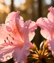 带水珠的粉色花朵特写(3)11143#横屏 
