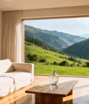 	 带山景窗的现代客厅室内场景14904#横屏 