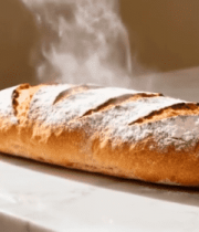 大理石台面上的新鲜出炉面包10838#横屏 