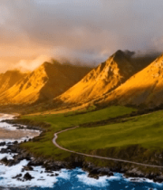 山海相依自然风光航拍素材2061#横屏 