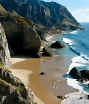 山海相依的海滩俯瞰景观1476#横屏 