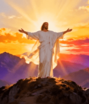 山顶耶稣形象张开双臂9230#横屏 