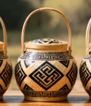 传统竹编提篮静物素材9907#横屏 