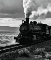 沙漠中行驶的蒸汽火车(1)6265#横屏 