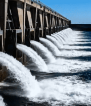 大坝泄洪水流倾泻场景(1)12440#横屏 