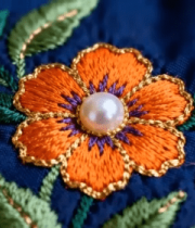 刺绣花朵布料特写8855#横屏 