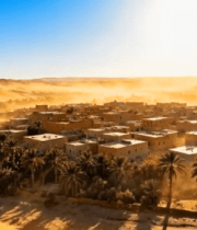 沙漠中的村庄鸟瞰3705#横屏 