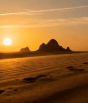 沙漠日落景象(2)12526#横屏 