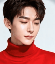 穿红高领毛衣男子特写771#横屏 