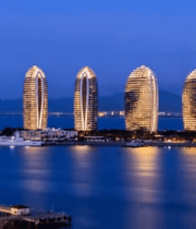 三亚凤凰岛海滨夜景4351#横屏 