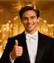 穿礼服男士竖拇指微笑560#横屏 