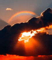 日落时分云层间的光晕景象123#横屏 